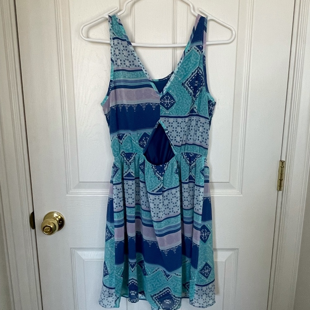 Pink and blue dress